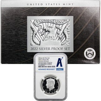 2022 S Silver Proof Kennedy Half Dollar from 10-Coin Silver Proof Set NGC PF70 UC Advance Releases