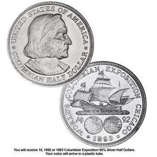 (1892-1893) Columbian Expo Half Dollar (10 Count)