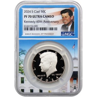 2024 S Clad Proof Kennedy Half Dollar NGC PF70 Ultra Cameo Portrait Label White House Core