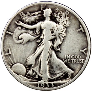 1933 S Walking Liberty Half Dollar F/VF Condition