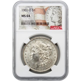 1901 O Morgan Dollar NGC MS64 Morgan/ Flag Label