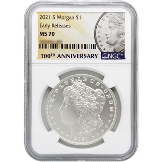 2021 S Morgan Silver Dollar NGC MS70 Early Releases Centennial Label