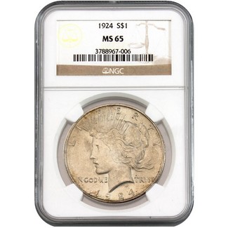 1924 P Peace Silver Dollar NGC MS-65