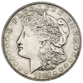 1921 S Morgan 90% Silver Dollar in XF/UNC condition