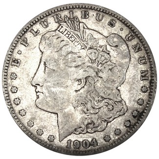 1904 O Morgan 90% Silver Dollar in XF/UNC condition