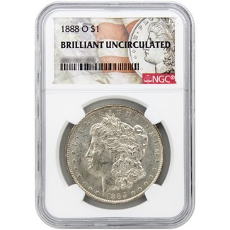 1888-O Morgan Silver Dollar NGC Brilliant Uncirculated Morgan / Flag Label