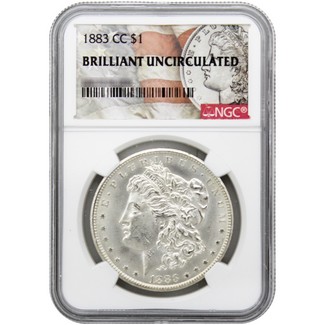 1883-CC Morgan Silver Dollar NGC Brilliant Uncirculated Morgan / Flag Label