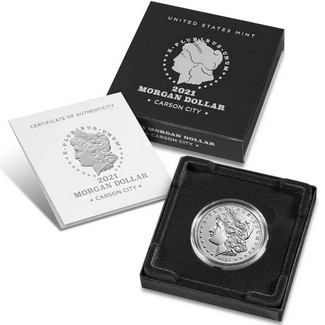 2021 'CC' Privy Mark Morgan Silver Dollar Brilliant Uncirculated in OGP