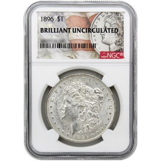 1896-P Morgan Silver Dollar NGC Brilliant Uncirculated Morgan / Flag Label