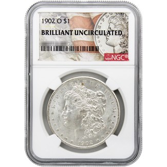 1902-O Morgan Silver Dollar NGC Brilliant Uncirculated Morgan / Flag Label