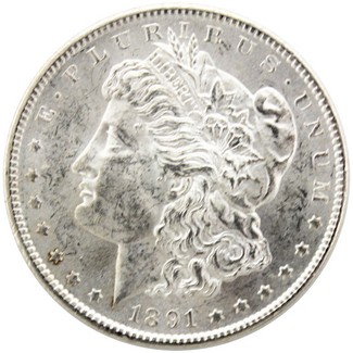 1891 S Morgan Dollar Brilliant Uncirculated Condition