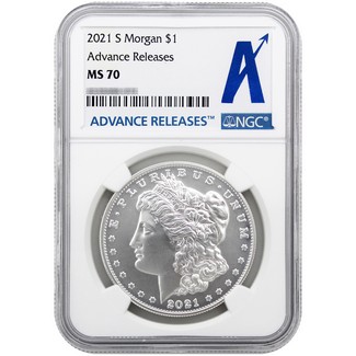 2021 100th Anniv of the Last Year of the Morgan Dollar (S) Mint Mark NGC MS70 Advance Releases Label
