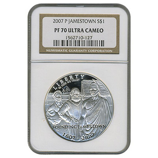 2007 P Jamestown Silver Dollar NGC PF70 UC