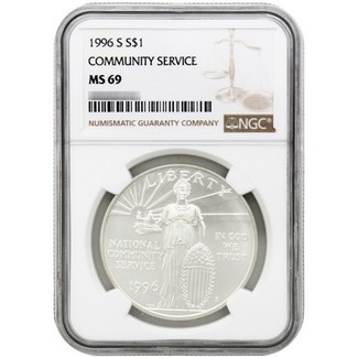 1996 S Community Service Commem NGC MS69