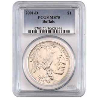 2001 D Buffalo Silver Dollar PCGS MS70