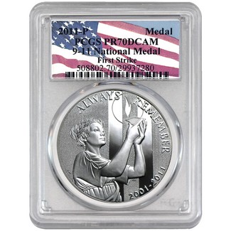 America's Heroes 2011-P 9/11 Medal PCGS PR70 First Strike + Bonus