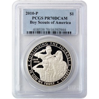 2010 P Boy Scouts of America Commemorative Proof Silver Dollar PCGS PR70 DCAM
