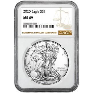 2020 Silver Eagle NGC MS69 Brown Label