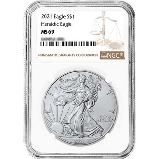 2021 Heraldic Silver Eagle NGC MS69 Brown Label