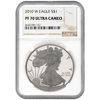 2010 W Proof Silver Eagle NGC PF70 Ultra Cameo Brown Label