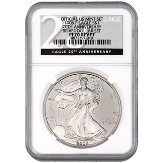 2006 P Reverse Proof Silver Eagle NGC PF70 20th Anniversary Label