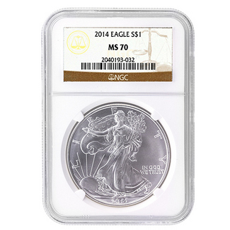 2014 Silver Eagle NGC MS70 Brown Label