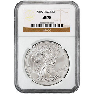 2015 Silver Eagle NGC MS70 Brown Label