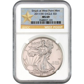 2011 (W) Silver Eagle NGC MS69 Gold Star Label