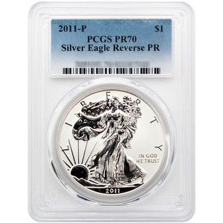 2011 P 25th Anniversary Reverse Proof Silver Eagle PCGS PR70 Blue Label