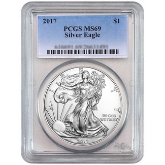 2017 Silver Eagle PCGS MS69 Blue Label