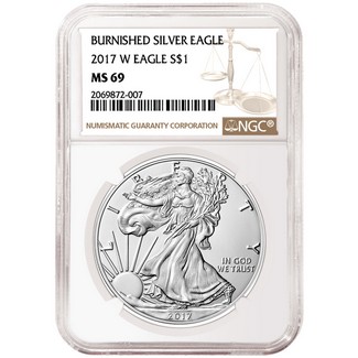 2017 W Burnished Silver Eagle NGC MS69 Brown Label