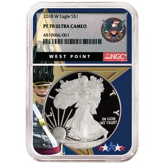 2018 W Proof Silver Eagle NGC PF70 Ultra Cameo West Point Core