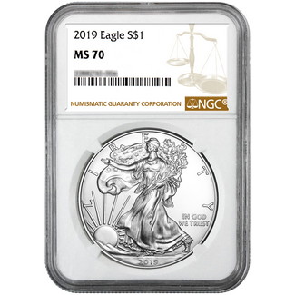 2019 Silver Eagle NGC MS70 Brown Label