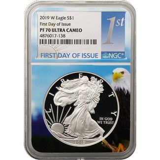 2019 W Proof Silver Eagle NGC PF70 Ultra Cameo First Day Issue Old Eagle Core