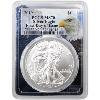 2019 Silver Eagle PCGS MS70 First Day Issue Eagle Picture Frame