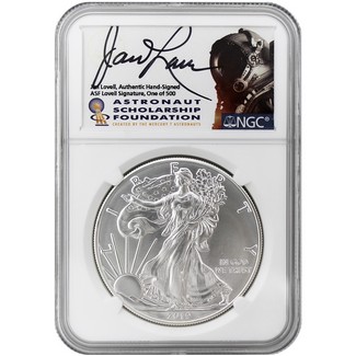 2019 Silver Eagle NGC MS70 FDI Jim Lovell Signed One of 500 ASF Label