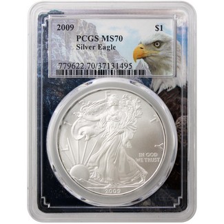 2009 Silver Eagle PCGS MS70 Eagle Picture Frame