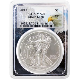 2012 Silver Eagle PCGS MS70 Eagle Picture Frame
