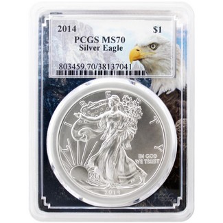2014 Silver Eagle PCGS MS70 Eagle Picture Frame