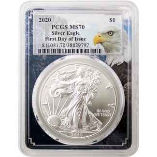 2020 Silver Eagle PCGS MS70 First Day Issue Eagle Picture Frame
