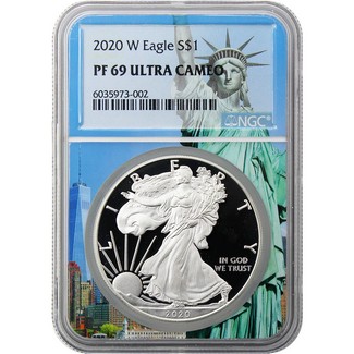 2020 W Proof Silver Eagle NGC PF69 Ultra Cameo Statue of Liberty Core
