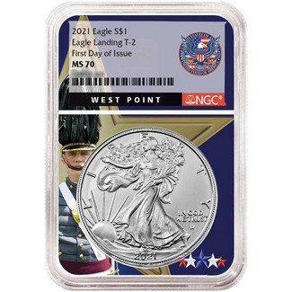 2021 Eagle Landing Type 2 Silver Eagle NGC MS70 First Day Issue West Point Core