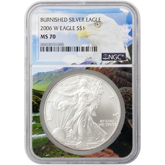 2006 W Burnished Silver Eagle NGC MS70 Eagle Core