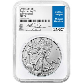 2021 Type 2 Silver Eagle NGC MS70 Early Releases Michael Gaudioso Signed