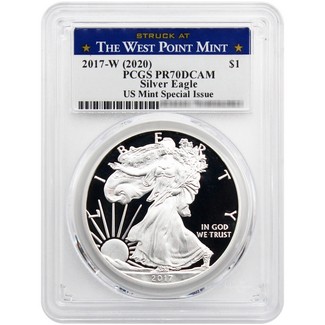 2017 W (2020) Proof Silver Eagle U.S. Mint Special Issue PCGS PR70 DCAM Struck at WP Mint Label