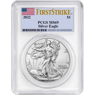 2022 Silver Eagle PCGS MS69 First Strike Flag Label