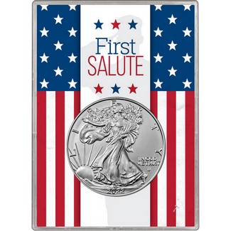 2022 Silver American Eagle BU in First Salute Gift Holder