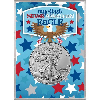 2022 Silver American Eagle BU in My First SAE Gift Holder