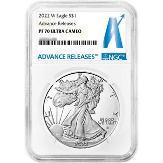 2022 W Proof Silver Eagle NGC PF70 Ultra Cameo Advance Releases
