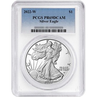 2022 W Proof Silver Eagle PCGS PR69 DCAM Blue Label